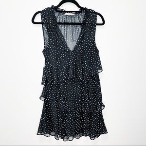 Mango Ruffled Tiered Polka Dot Mini Dress Small NWT